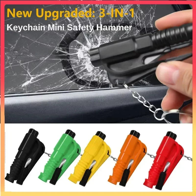 Compact 3-In-1 Car Safety Hammer, Window Breaker & Seat Belt Cutter, Emergency Rescue Tool for Vehicle Accessories