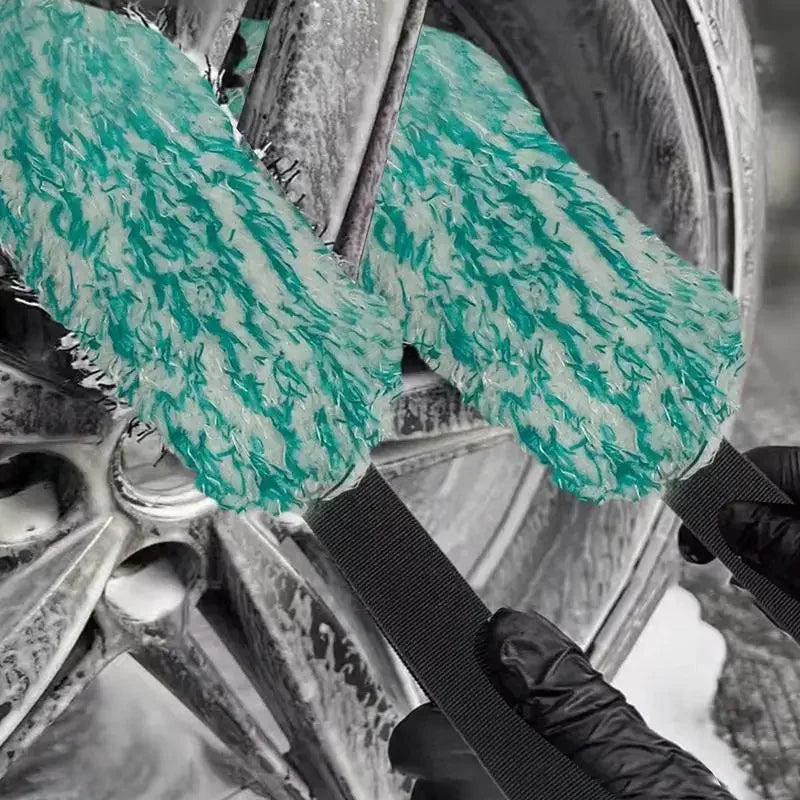 Car Wheel Wash Towel Automotive Tires Wiping Towel Wheel Hub Cleaning Rag Long Strap Tires Detailing Towel for Cars Maintenance