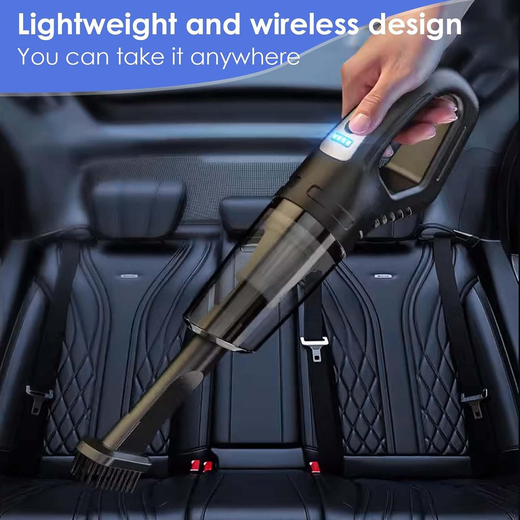 Handheld Vacuum Cleaner Cordless, Car Aspirateur, 2 in 1 Portable Vacuum Cleaner Powerful Mini Car Seat Cleaner Rechargeable Super Suction for Kitchen, Pet Hair, Office,Noir