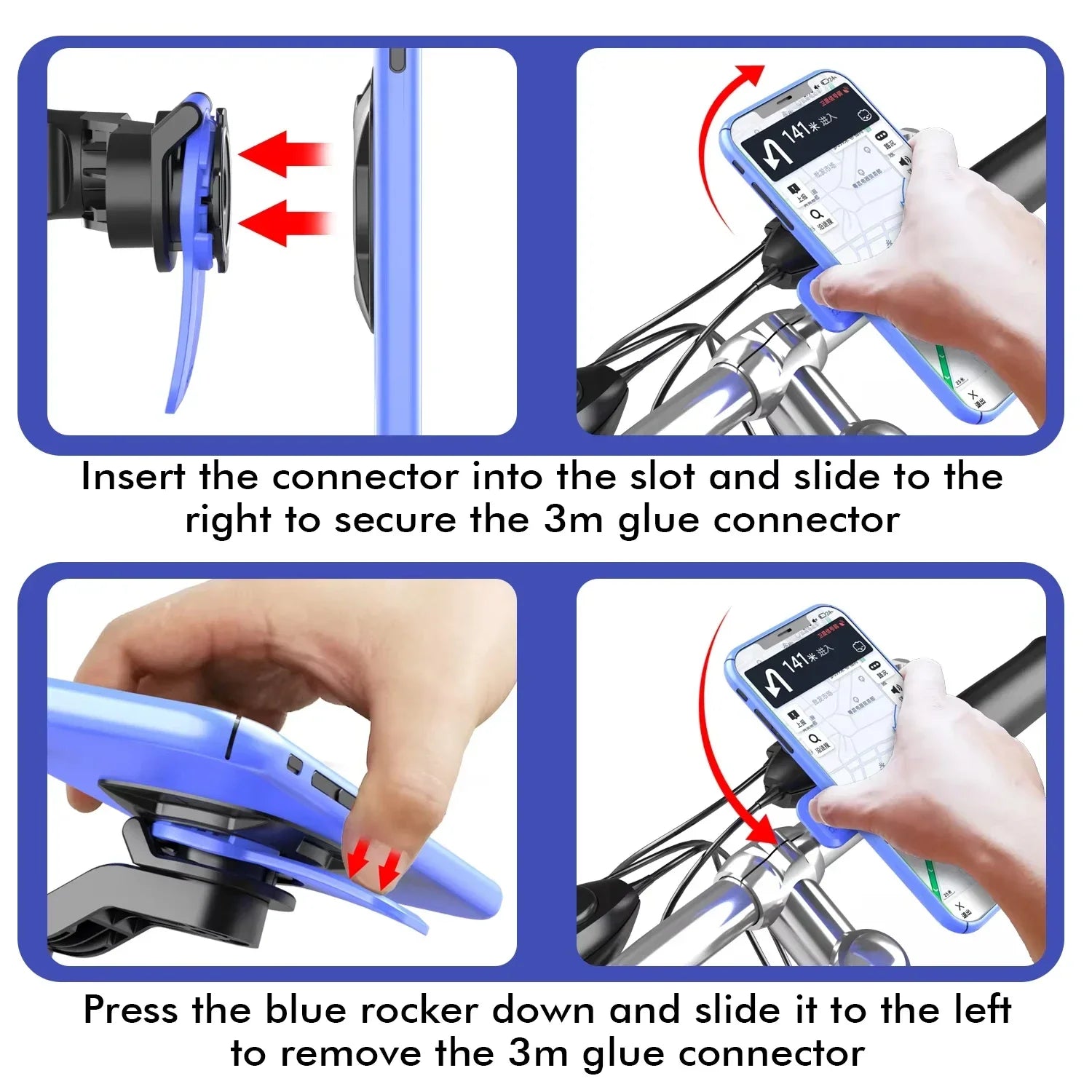 Support téléphone universel pour moto et vélo – Rotation 360°