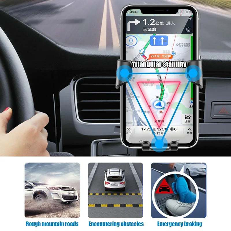 Support Téléphone à Gravité pour Grille d'Aération – Rotation 360°