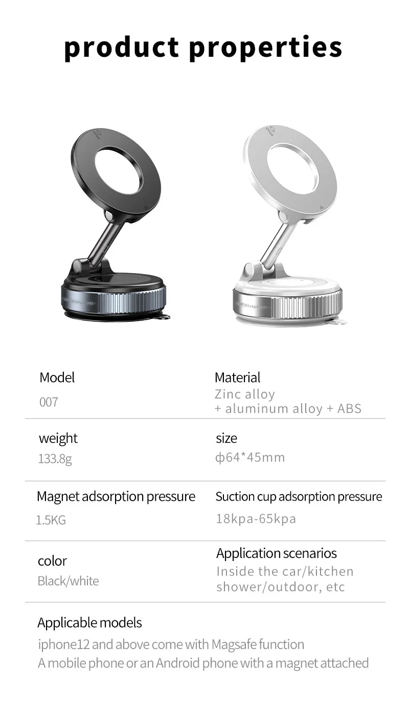 Support Magnétique 360° pour Smartphone – Ventouse Haute Adhérence