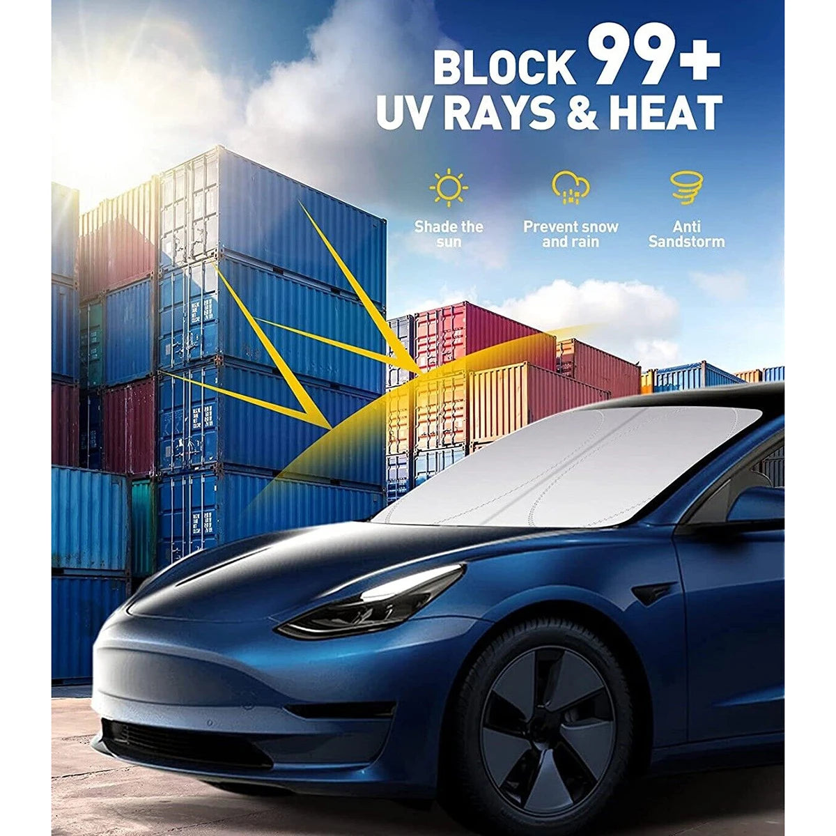 Pare-soleil Pare-Brise pour Tesla Model 3 & Model Y – Protection UV