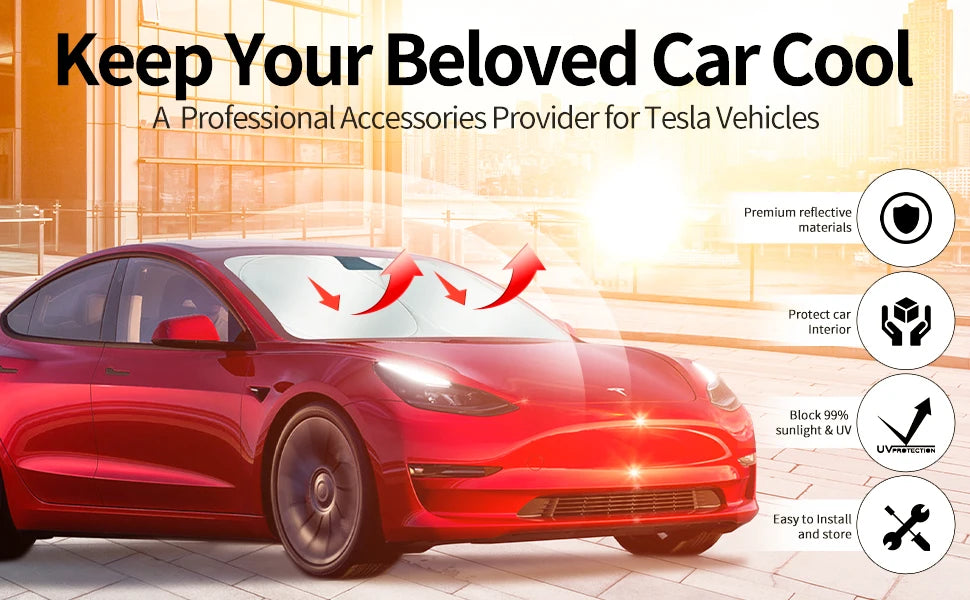 Pare-soleil Pare-Brise pour Tesla Model 3 & Model Y – Protection UV