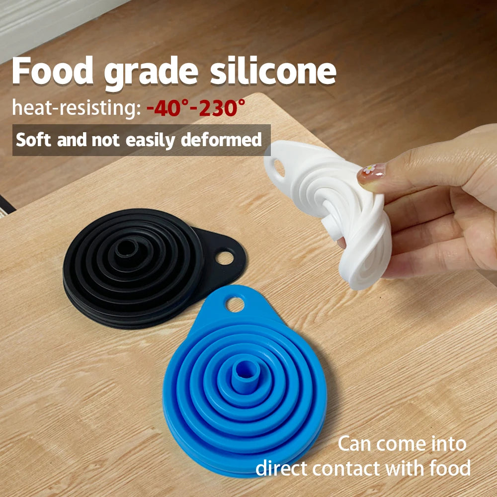 Lot de 2 Entonnoirs Pliables en Silicone – Universels