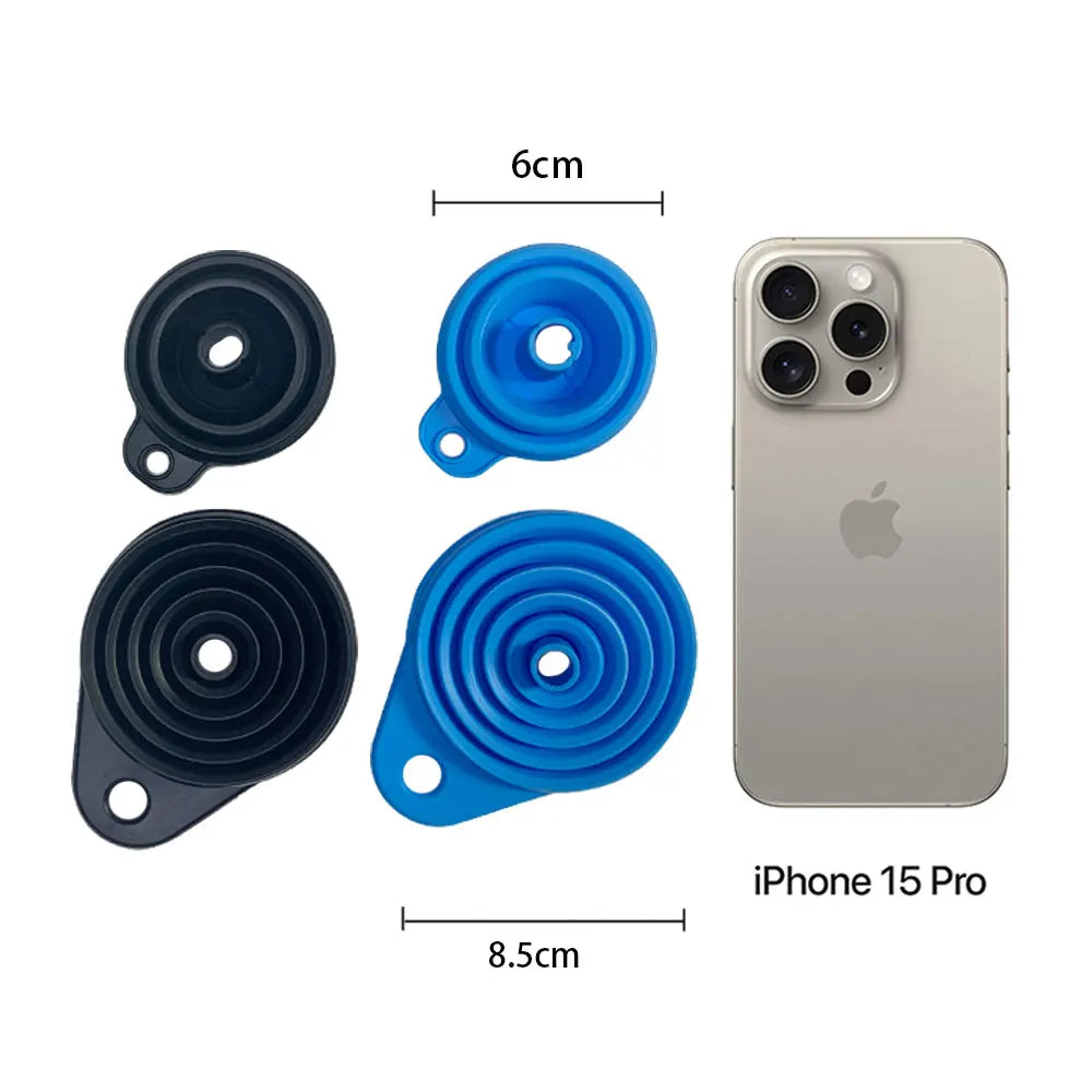 Lot de 2 Entonnoirs Pliables en Silicone – Universels