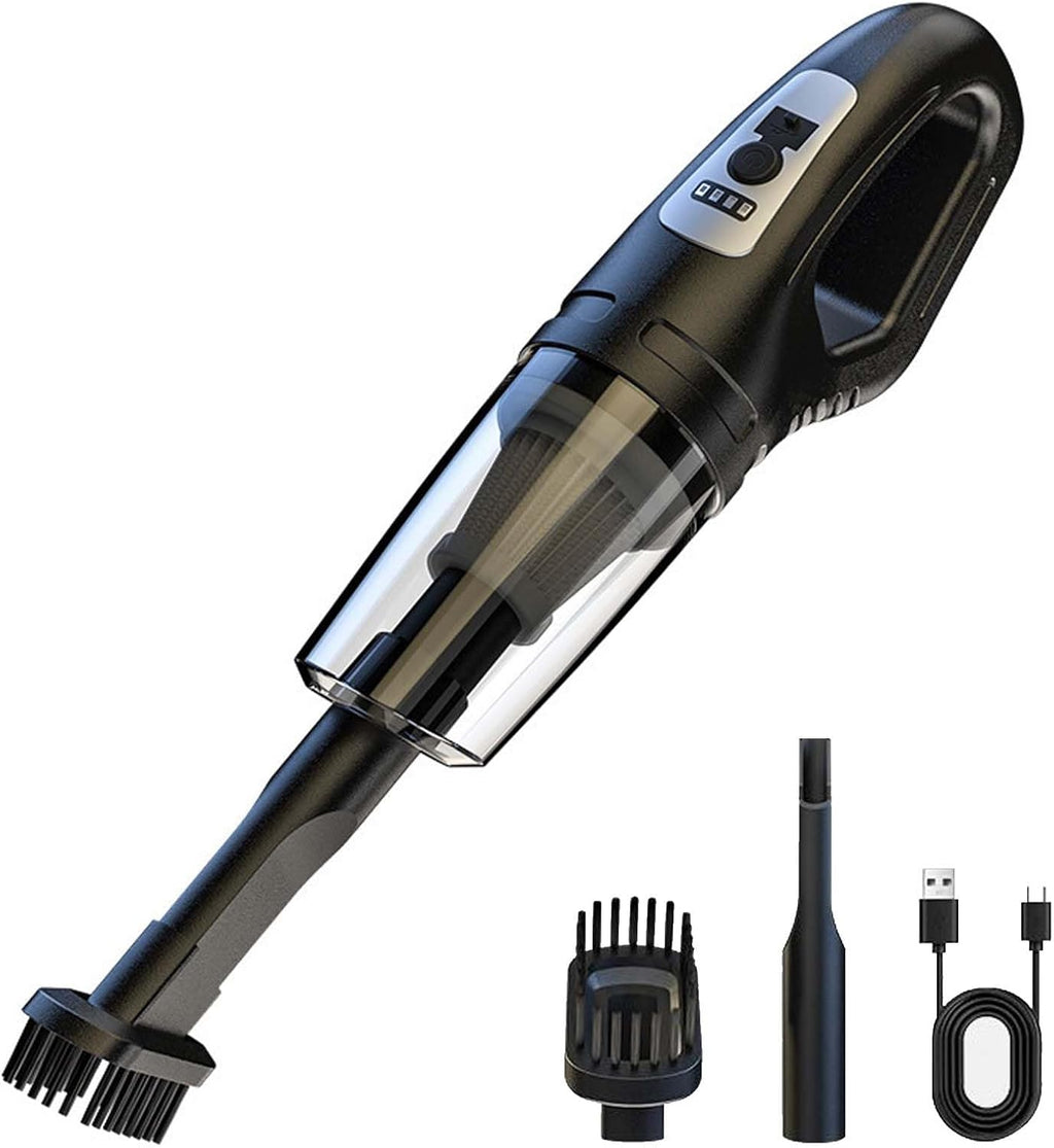 Handheld Vacuum Cleaner Cordless, Car Aspirateur, 2 in 1 Portable Vacuum Cleaner Powerful Mini Car Seat Cleaner Rechargeable Super Suction for Kitchen, Pet Hair, Office,Noir
