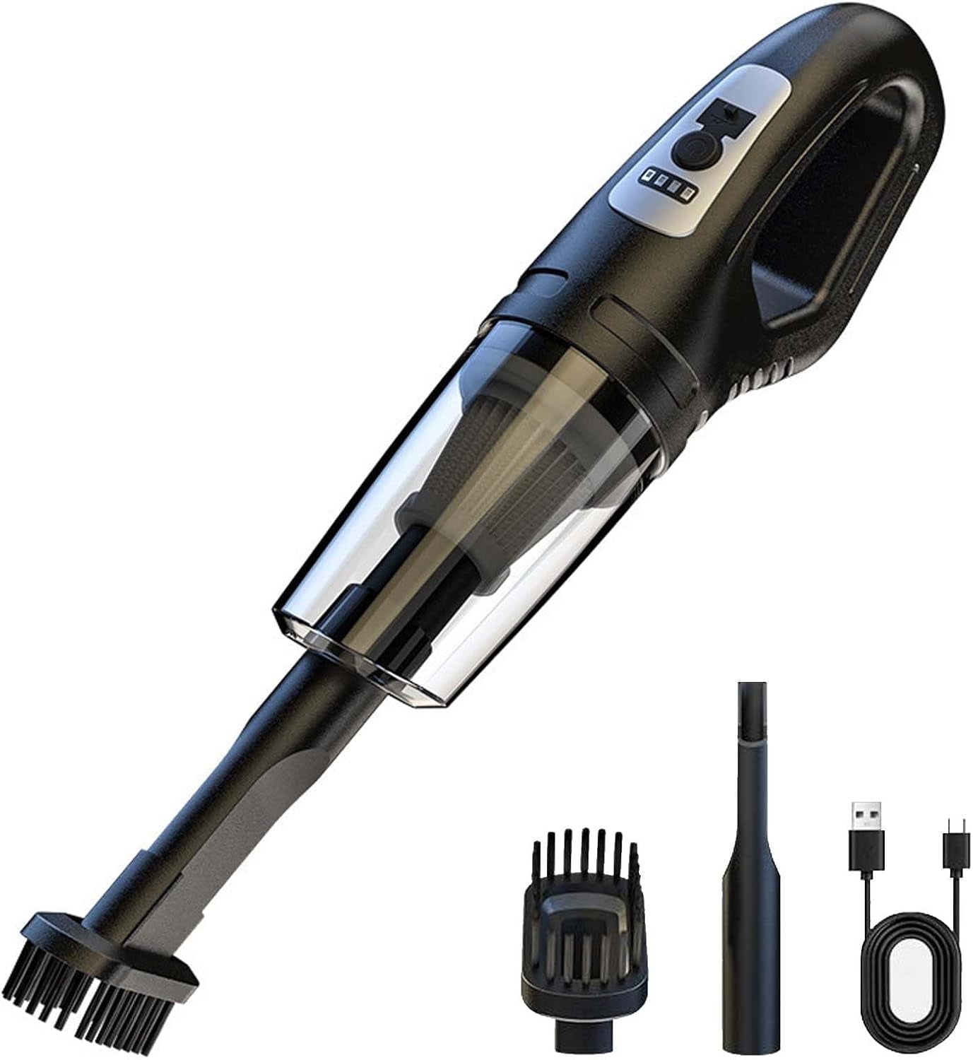 Handheld Vacuum Cleaner Cordless, Car Aspirateur, 2 in 1 Portable Vacuum Cleaner Powerful Mini Car Seat Cleaner Rechargeable Super Suction for Kitchen, Pet Hair, Office,Noir