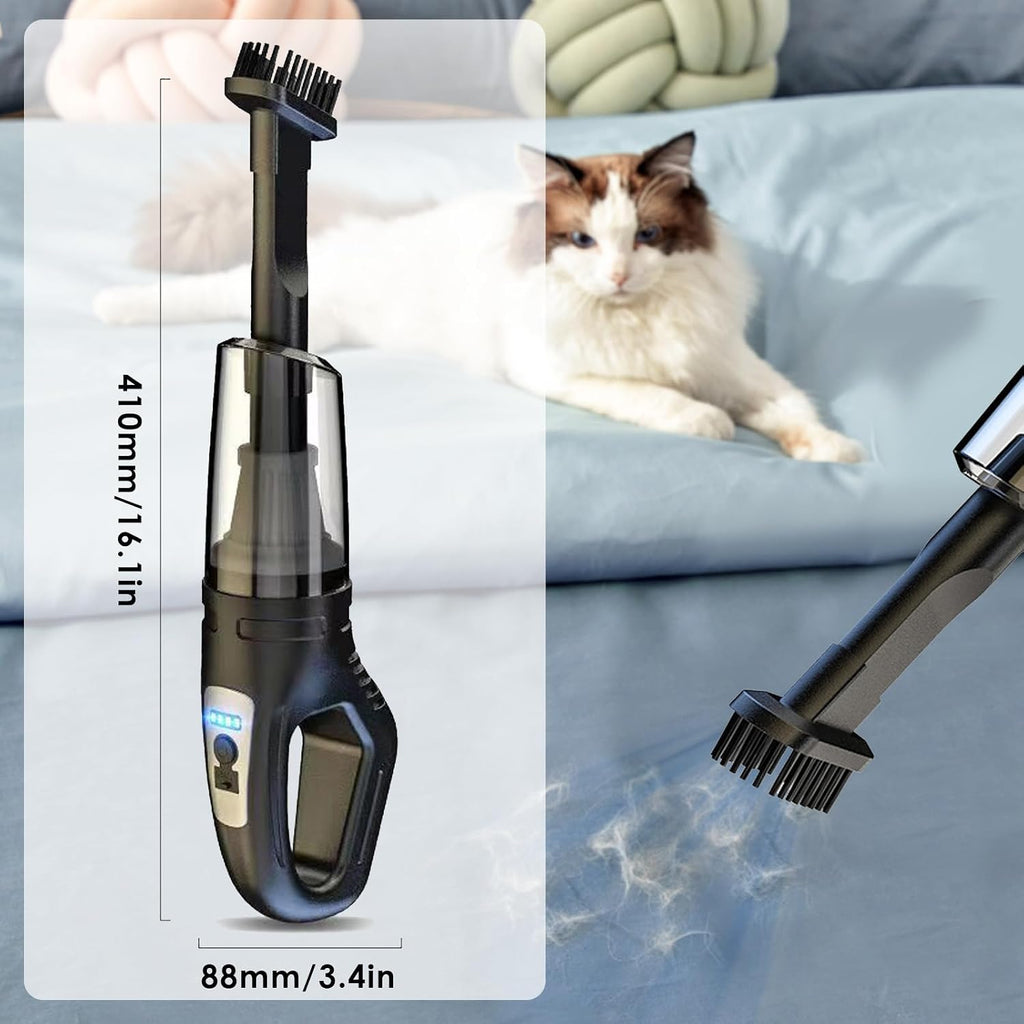Handheld Vacuum Cleaner Cordless, Car Aspirateur, 2 in 1 Portable Vacuum Cleaner Powerful Mini Car Seat Cleaner Rechargeable Super Suction for Kitchen, Pet Hair, Office,Noir