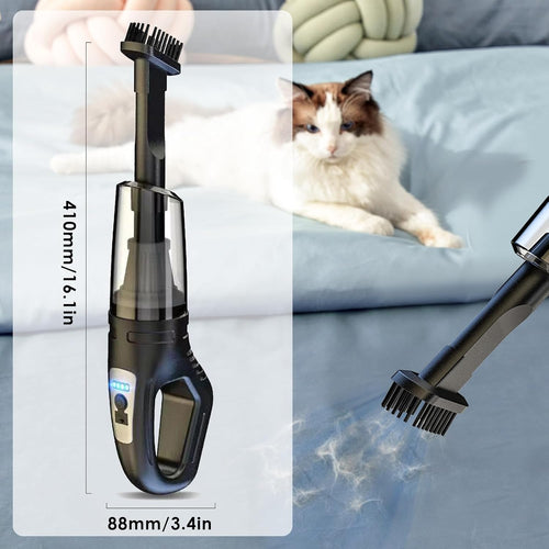 Handheld Vacuum Cleaner Cordless, Car Aspirateur, 2 in 1 Portable Vacuum Cleaner Powerful Mini Car Seat Cleaner Rechargeable Super Suction for Kitchen, Pet Hair, Office,Noir