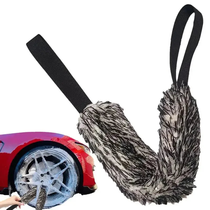 Car Wheel Wash Towel Automotive Tires Wiping Towel Wheel Hub Cleaning Rag Long Strap Tires Detailing Towel for Cars Maintenance
